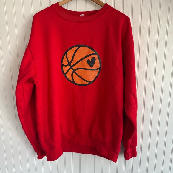 Zuni Sports Sweaters - Red Heart Basketball Sweater Size Large